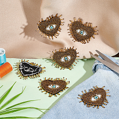 Heart with Evil Eye Cloth Patches&nbsp;PATC-WH0007-02