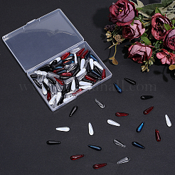 100Pcs 5 Colors Baking Paint Transparent Glass Pendants&nbsp;FIND-SC0023-47B