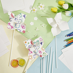 48 Sets Paper & PVC Blank DIY Pinwheels Craft for Kids Art and Craft&nbsp;FIND-CP0002-60