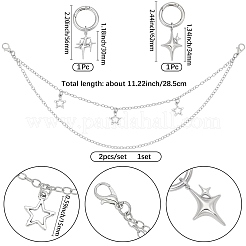 4Pcs 3 Styles Brass Chains Boot Strap Chains&nbsp;HJEW-BM0001-11