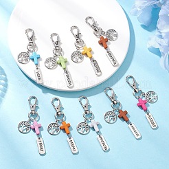 Acrylic Cross Pendant Decoration&nbsp;HJEW-JM04432