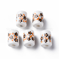 Floral Printed Porcelain Beads&nbsp;PORC-T007-19