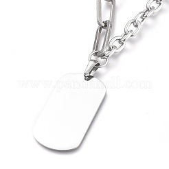 Non-Tarnish 304 Stainless Steel Paperclip Chains & Cable Chain Jewelry Sets&nbsp;SJEW-K153-16P