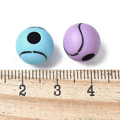 Sports Theme Opaque Acrylic Beads&nbsp;OACR-D302-02B