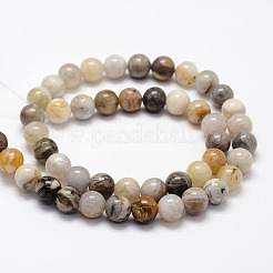 Natural Bamboo Leaf Agate Beads Strands&nbsp;X-G-F364-02-8mm