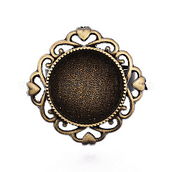 Adjustable Rhombus Alloy & Iron Bezel Cup Ring Base with Rotatable Tray&nbsp;MAK-T012-02AB