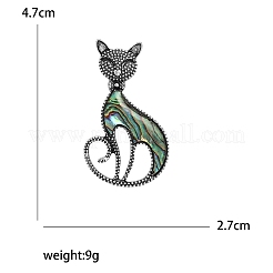Creative Abalone Shell Cat Brooch&nbsp;PW-WG786CF-01