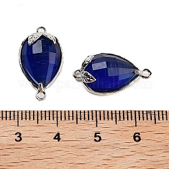 Cat Eye Faceted Teardrop Connector Charms&nbsp;G-B081-02P