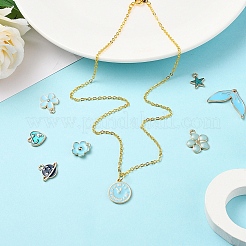 27Pcs 27 Style Light Gold Alloy Enamel Pendants&nbsp;ENAM-YW0001-77