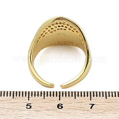 Brass Micro Pave Cubic Zirconia Open Cuff Ring for Women&nbsp;RJEW-F177-03GP-02