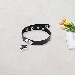 1Pc PU Leather Adjustable Choker Necklaces&nbsp;NJEW-CL0001-01