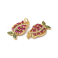 Rack Plating Brass Cubic Zirconia Pendants&nbsp;X-KK-D074-06G
