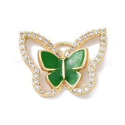 Rack Plating Brass Micro Pave Clear Cubic Zirconia Pendants&nbsp;KK-A224-13G