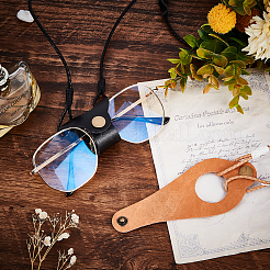 2Pcs 2 Colors Leather Eyeglasses Strap with Clip Holder and Brass Buckle&nbsp;AJEW-GF0005-54