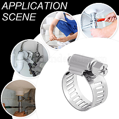 20Pcs 201 Stainless Steel with Iron Adjustable Worm Gear Hose Clamps&nbsp;STAS-UN0060-93A