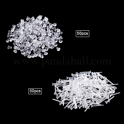1000Pcs 2 Style Eco-Friendly Plastic Stud Earring Findings&nbsp;KY-YW0001-11