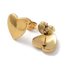 Ion Plating(IP) 304 Stainless Steel Heart Ear Studs for Women&nbsp;EJEW-P234-19G