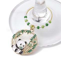 8Pcs 8 Styles Panda Alloy Enamel Wine Glass Charms&nbsp;AJEW-JO00211