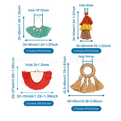 22pcs 11 style Polyester Cotton Tassel Pendants&nbsp;FIND-BT0001-05