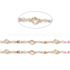 Handmade Eco-friendly Brass Heart Link Chain&nbsp;CHC-E025-30G