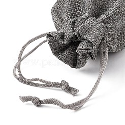 Polyester Imitation Burlap Packing Pouches Drawstring Bags&nbsp;ABAG-R005-9x12-04