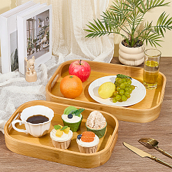 4Pcs 2 Styles Bamboo Serving Tray&nbsp;AJEW-WA0002-11