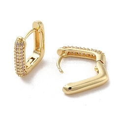 Rack Plating Brass Micro Pave Cubic Zirconia Hoop Earrings&nbsp;EJEW-A031-20G