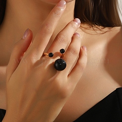 Alloy with Imitation Pearl Adjustable Cuff Rings for Women&nbsp;LG2934-4