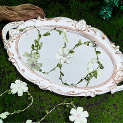 Flower Polyester with Iron wire Upper Arm Cuff Bangles for Women&nbsp;AJEW-GF0014-08B