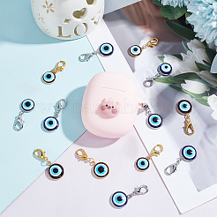 10 Sets 2 Style  Resin Evil Eye Pendant Decorations&nbsp;HJEW-AR0001-06