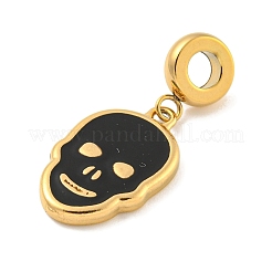 Ion Plating(IP) 304 Stainless Steel Black Enamel European Dangle Charms&nbsp;STAS-U005-43G