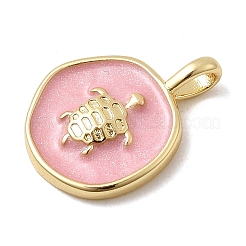 Brass Enamel Pendants&nbsp;KK-P338-15G-02