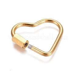 Ion Plating(IP) 304 Stainless Steel Screw Carabiner Lock Charms&nbsp;STAS-K195-02G