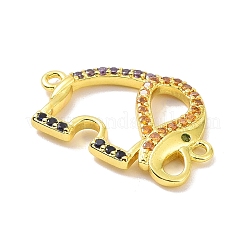Golden Brass Micro Pave Cubic Zirconia Connector Charms&nbsp;KK-L209-049G-02