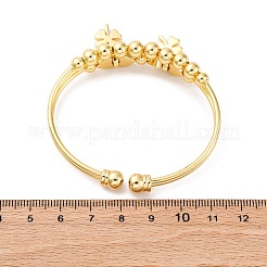 Brass Cuff Charm Bangles&nbsp;BJEW-U025-05G