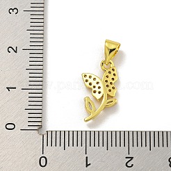 Rack Plating Brass Micro Pave Cubic Zirconia Pendants&nbsp;KK-C074-02G-02