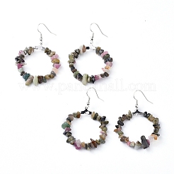 Natural & Synthetic Mixed  Gemstone Dangle Earrings&nbsp;EJEW-E255-D