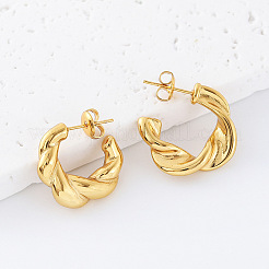 Twist 304 Stainless Steel Stud Earrings for Women&nbsp;LN6682