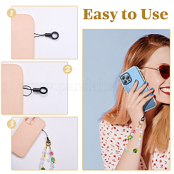 2Pcs ABS Plastic Imitation Pearl & Glass Seed Mobile Straps&nbsp;HJEW-JOY00004