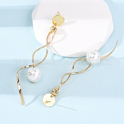 Brass Round Tassel Stud Earrings&nbsp;KK-P325-49G