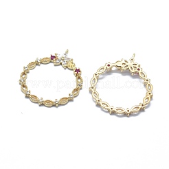 Brass Micro Pave Cubic Zirconia Peg Bails Pendants&nbsp;KK-F797-48G