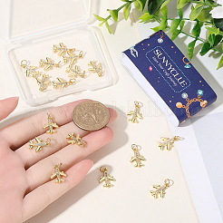 20Pcs Rack Plating Brass Micro Pave Clear Cubic Zirconia Pendants&nbsp;KK-SC0007-63