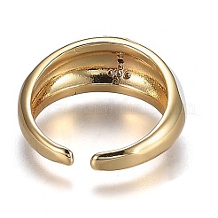 Brass Micro Pave Clear Cubic Zirconia Cuff Rings&nbsp;RJEW-H538-03G-I