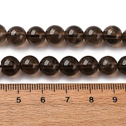 Natural Smoky Quartz Round Beads Strands&nbsp;G-E329-8mm-38B