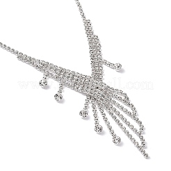 Fashionable Wedding Rhinestone Necklace and Stud Earring Jewelry Sets&nbsp;X-SJEW-R046-10
