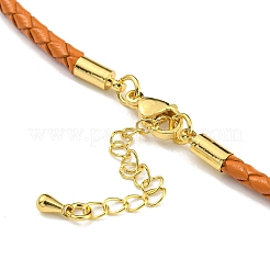 Leather Braided Cord Link Bracelets&nbsp;MAK-K022-01G-04