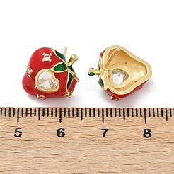 Brass Micro Pave Clear Cubic Zirconia Stud Earrings&nbsp;EJEW-F895-27B-01G