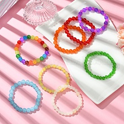 1200Pcs 24 Colors Baking Paint Imitation Jade Glass Round Bead Sets&nbsp;DGLA-YW0001-27