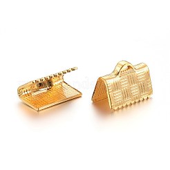 201 Stainless Steel Ribbon Crimp Ends&nbsp;STAS-L214-11G