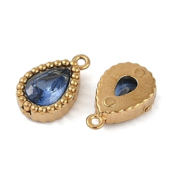 Ion Plating(IP) 304 Stainless Steel Micro Pave Cubic Zirconia Charms&nbsp;STAS-K256-20G-01